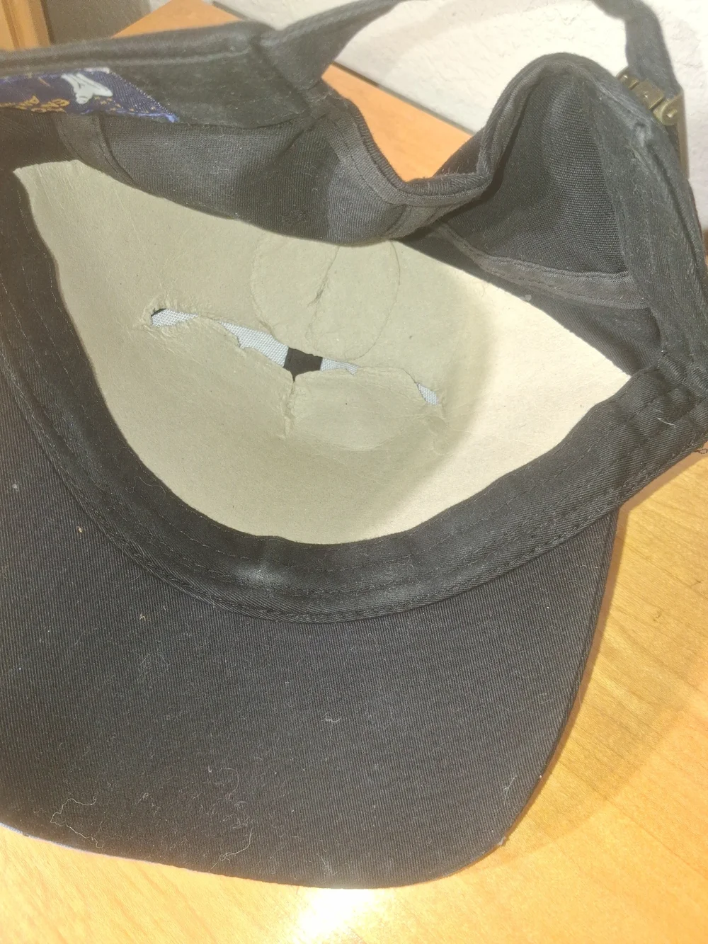 Kids Black Baseball Cap with Blue & Gray Accent